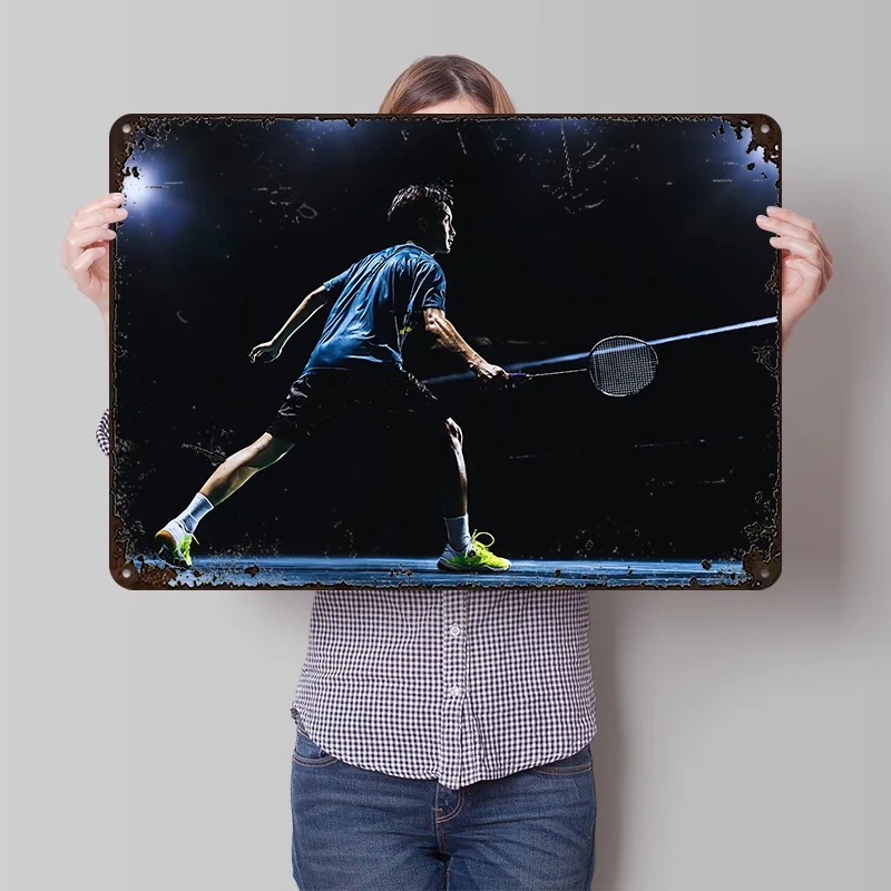Badminton Europe - Металлическая винтажная табличка с 3D-текстурой и